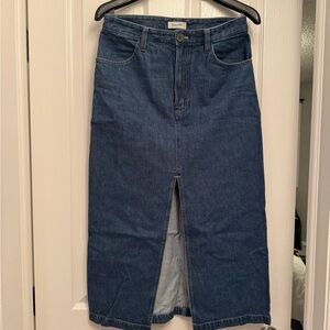 Babaton Dark Blue Denim Skirt